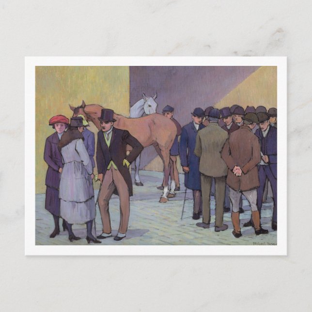 A Morning at Tattersall's (oil on canvas) Postcard (Front)