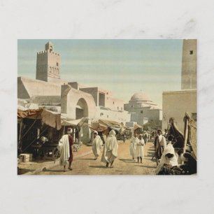 A mosque in the principal street, Kairwan, Tunisia Postcard