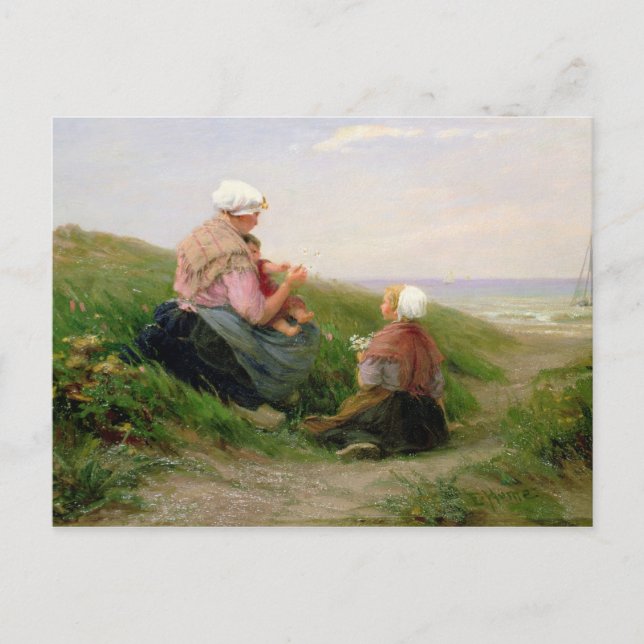 A Mother and her Small Children Postcard (Front)