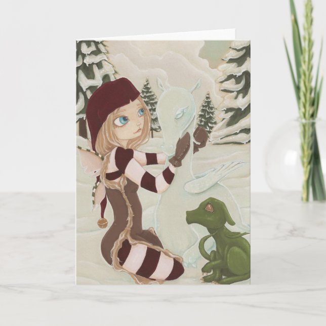 A Mother For Charlie- Dragon Fairy Christmas Card (Front)