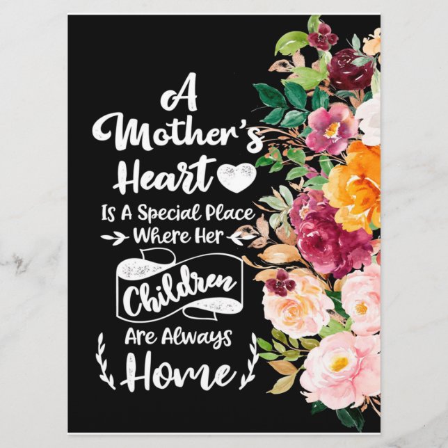 A Mother Is Like A Flower Gift, Mother's Day Gift Menu (Front)