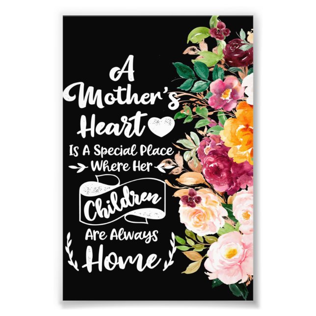 A Mother Is Like A Flower Gift, Mother's Day Gift Photo Print (Front)