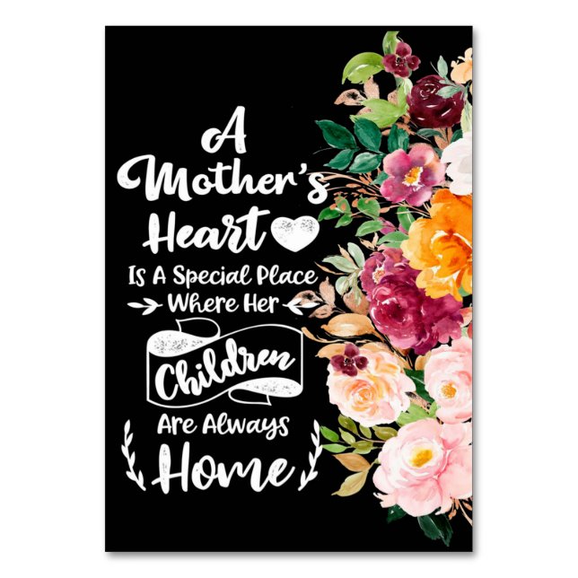 A Mother Is Like A Flower Gift, Mother's Day Gift Table Number (Back)