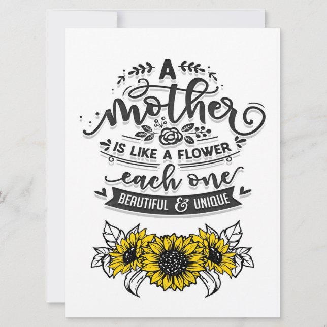 A Mother Is Like A Flower | Wall Art Text (Front)
