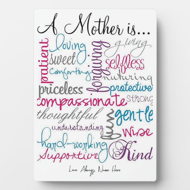 A Mother Is Plaque (Front)