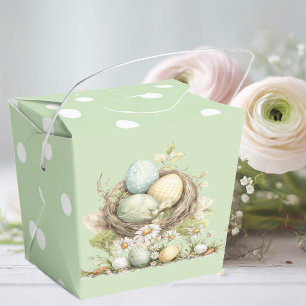 a mother rabbit and her baby rabbit in a clearing  favour box