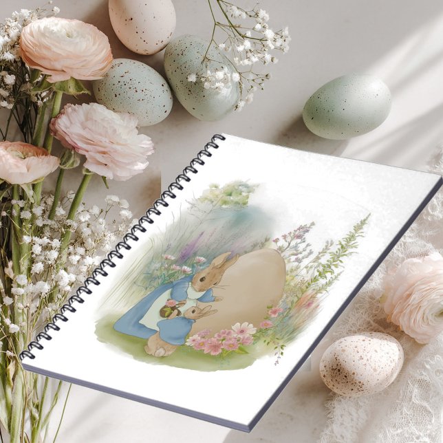 A mother rabbit with a baby rabbit in a clearing w notebook (Creator Uploaded)
