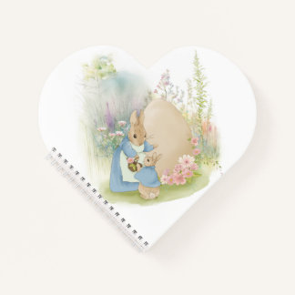 A mother rabbit with a baby rabbit Spiral Notebook