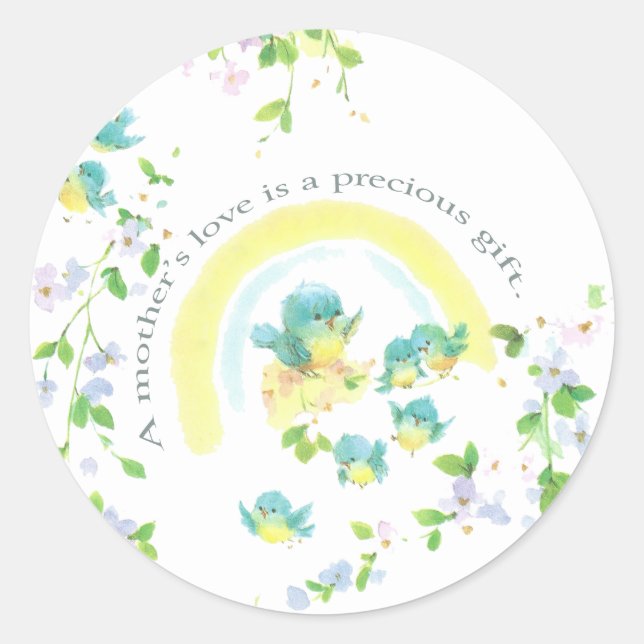 A Mother’s Love Is A Precious Gift Classic Round Sticker (Front)