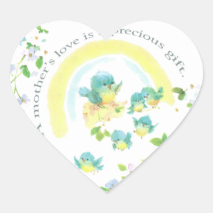 A Mother’s Love Is A Precious Gift Heart Sticker