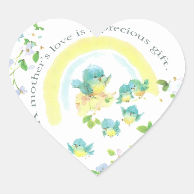A Mother’s Love Is A Precious Gift Heart Sticker (Front)