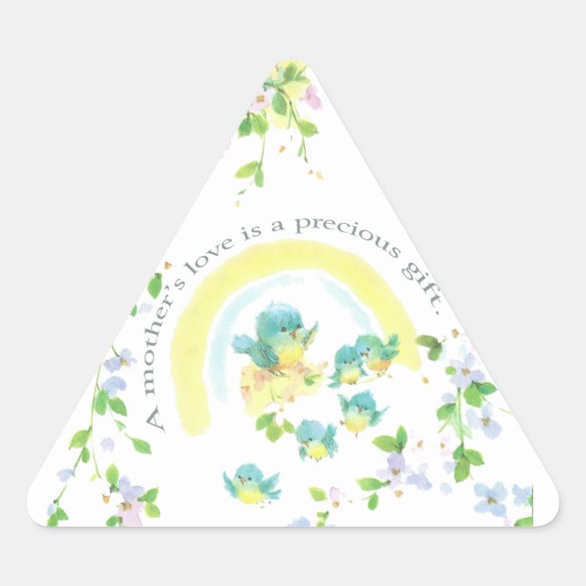 A Mother’s Love Is A Precious Gift Triangle Sticker (Front)