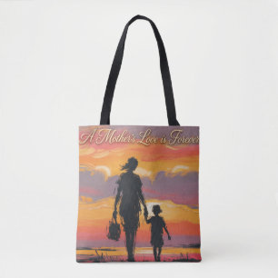 A Mother’s Love is Forever Sunset Silhouette Tote Bag