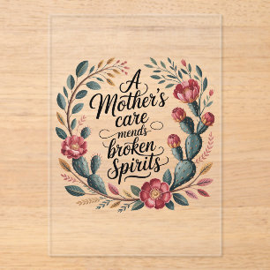 A Mother's Care Mends Broken Spirits Acrylic Invitations