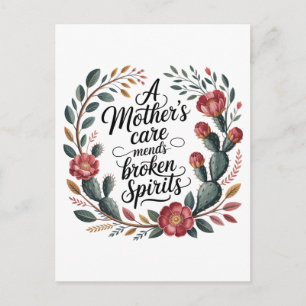 A Mother's Care Mends Broken Spirits Announcement Postcard
