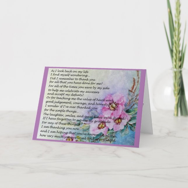A Mother's Day Poem Card (Front)