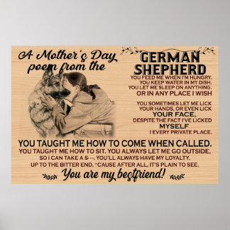 A mother's day poem from the German Shepherd Poster