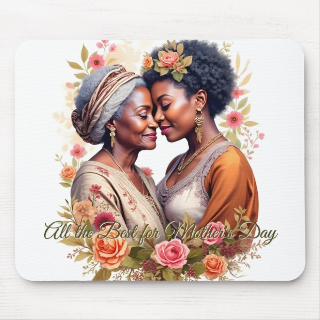 A Mother's Embrace – A Timeless Bond in Bloom Mouse Mat (Front)