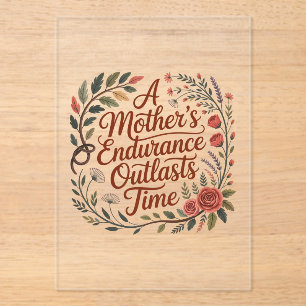 A Mother's Endurance Outlasts Time Acrylic Invitations