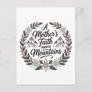 A Mother's Faith Moves Mountains Holiday Postcard