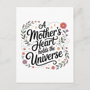 A Mother's Heart Holds The Universe Invitation Postcard