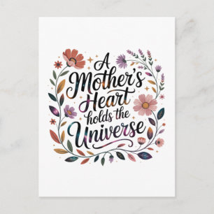 A Mother's Heart Holds The Universe Invitation Postcard