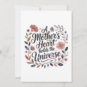 A Mother's Heart Holds The Universe Thank You Card
