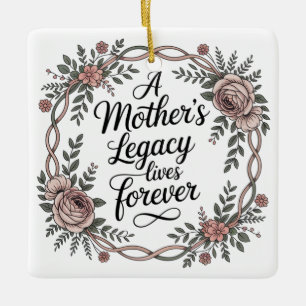 A Mother's Legacy Lives Forever Ceramic Ornament