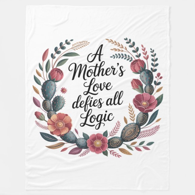A Mother's Love Defies All Logic Fleece Blanket (Front)