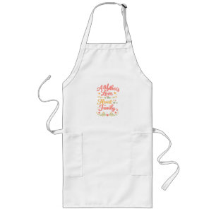 A Mother's Love Heart Family Kitchen Apron Gift