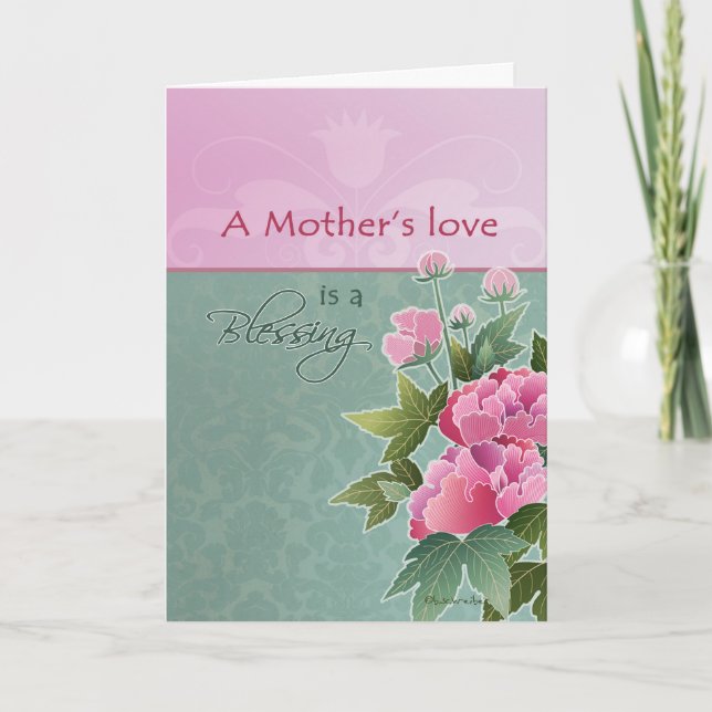 a mother's love is a blessing, happy mother's day card (Front)