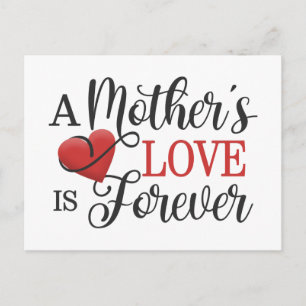 A Mother's Love is Forever Quote   Postcard