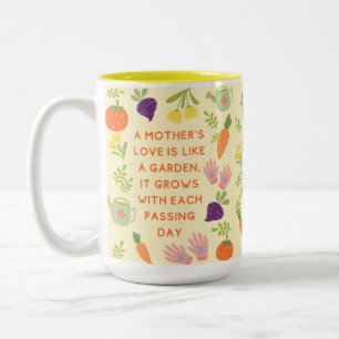 A mother's love is like a garden Two-Tone coffee mug