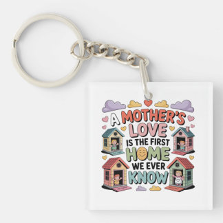 A Mother's Love Is The First Home We Ever Know Key Ring