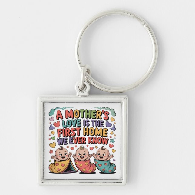 A Mother's Love Is The First Home We Ever Know Key Ring (Front)