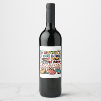 A Mother's Love Is The First Home We Ever Know Wine Label