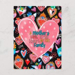 A Mother's Love is the Heart of the Family Postcard
