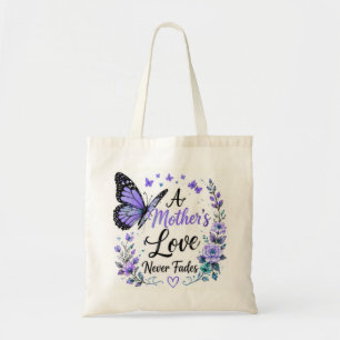 A Mother's Love Never Fades Purple Butterfly  Tote Bag