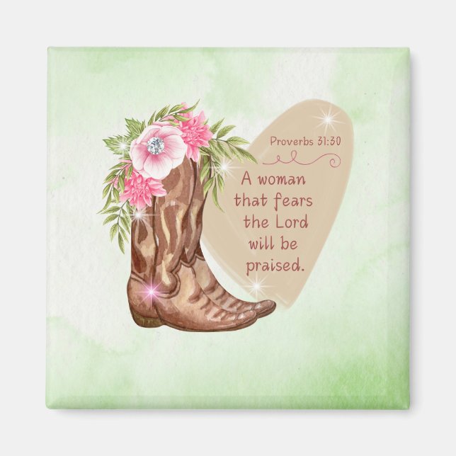 A Mother's Love of the Lord - Proverbs 31:10 Magnet (Front)