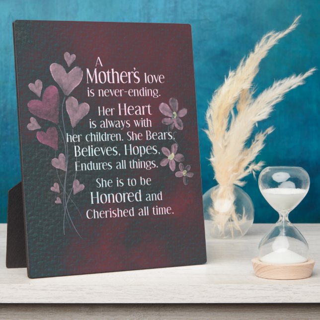 A Mother's Love  Plaque (Side)