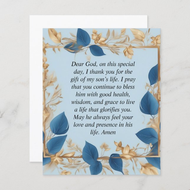 A Mother's Prayer for her Son (Front/Back)