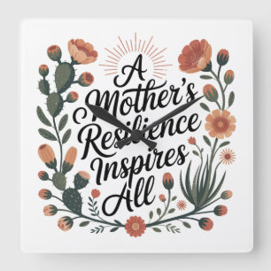 A Mother's Resilience Inspires All Square Wall Clock