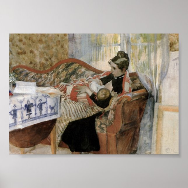 A Mother's Thoughts of Nursing Baby Poster (Front)