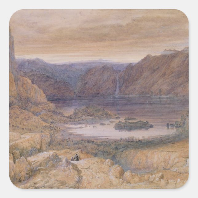 A Mountain Lake, Norway, c.1827 Square Sticker (Front)
