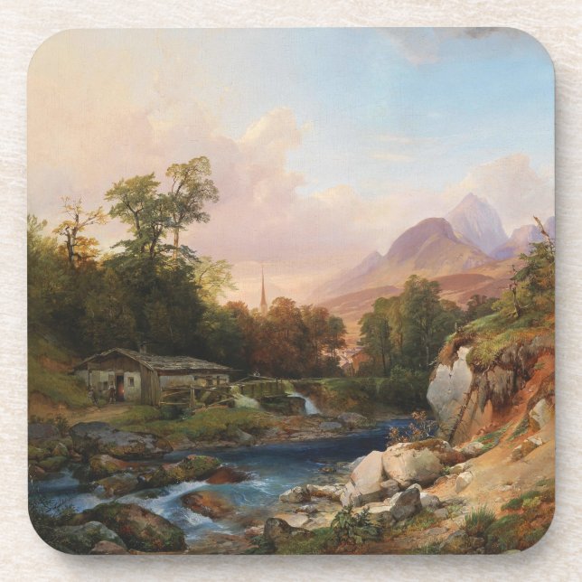 A Mountain Landscape With a Smithy Coaster (Front)