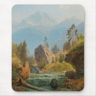 A Mountain Landscape with Creek – Albert Zimmerman Mouse Mat