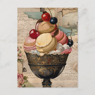 A Mountain of Ice cream Collage Postcard