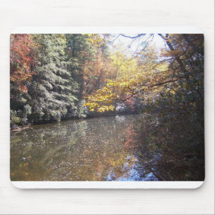 a mountain stream in the autum mouse mat