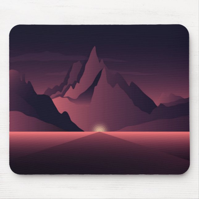 A mountain sunset illustration      mouse mat (Front)