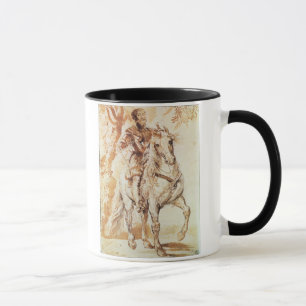 A Mounted Knight in Armour (pen and ink on paper) Mug